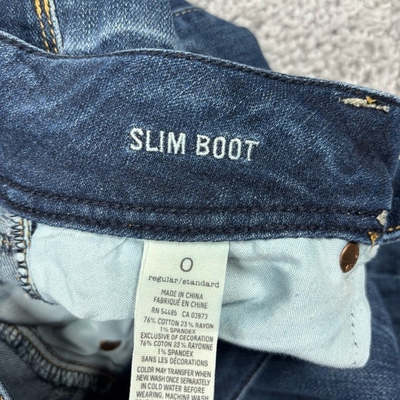 American Eagle Jeans Womens 0 Slim Boot Stretch Dark Wash Basic Casual Denim - Picture 3 of 6
